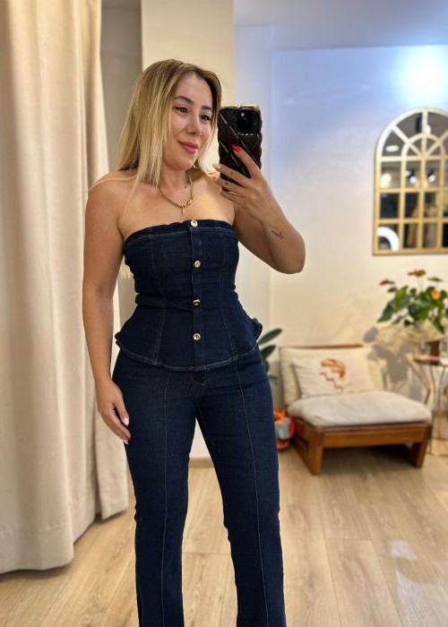Lacivert Denim Takım
