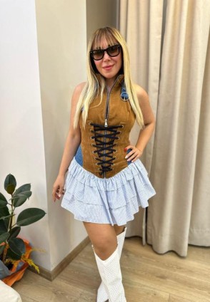 Tasarım Korse Detay Mini Elbise