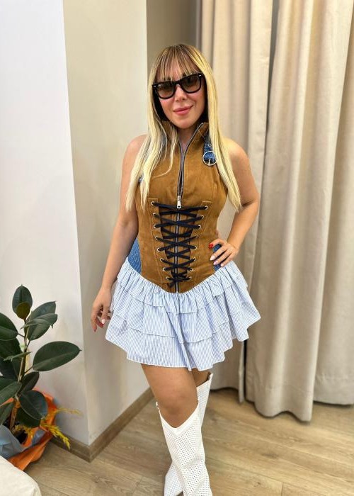 Tasarım Korse Detay Mini Elbise