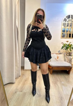Siyah Dantelli Bolerolu Mini Şortlu Elbise