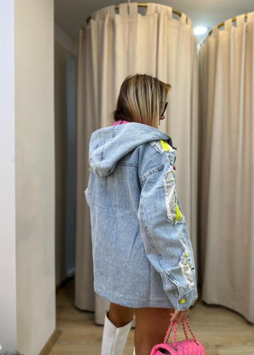 Neon Renkler Tasarım Denim Ceket