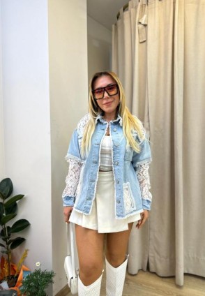 Dantelli Denim Tasarım Ceket