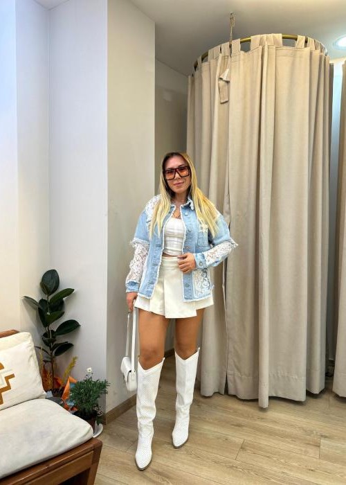 Dantelli Denim Tasarım Ceket