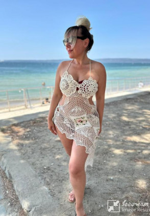 Tasarım Örme Plaj Elbisesi 