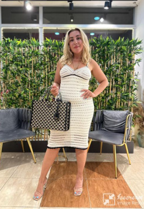 Nsn Bej Astarlı Örme Elbise