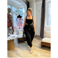 Siyah İnce Şalvar Pantolon 