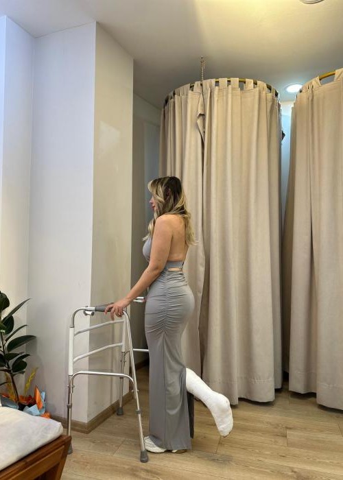 Kiki Midi Yırtmaçlı Elbise Gri