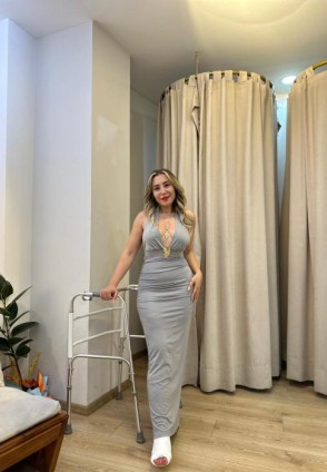Kiki Midi Yırtmaçlı Elbise Gri
