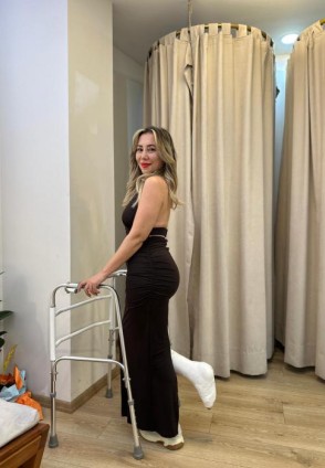 Kiki Midi Yırtmaçlı Elbise Kahverengi