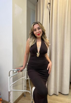 Kiki Midi Yırtmaçlı Elbise Kahverengi