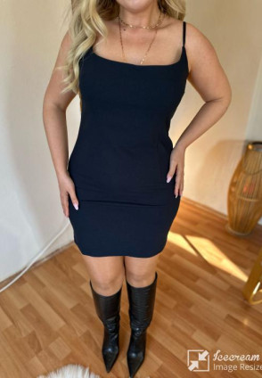 Lefon Lacivert Mini Elbise