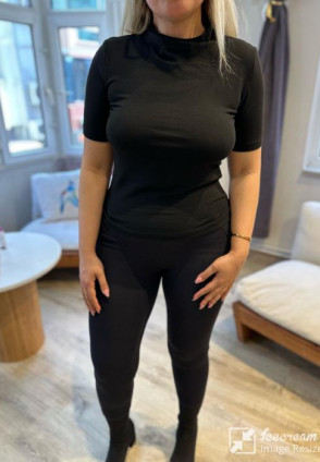 Nsn Siyah Kısa Kollu Basic T shirt