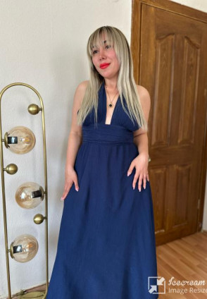 Lacivert Maksi Elbise 