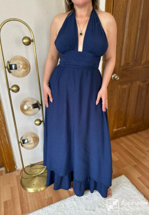 Lacivert Maksi Elbise 