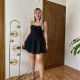 Black Dantel Detay Mini Elbise