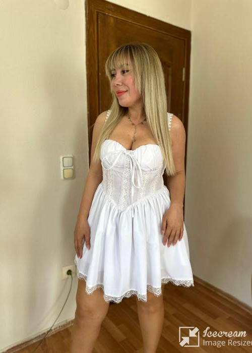 Beyaz Dantel Detay Mini Elbise