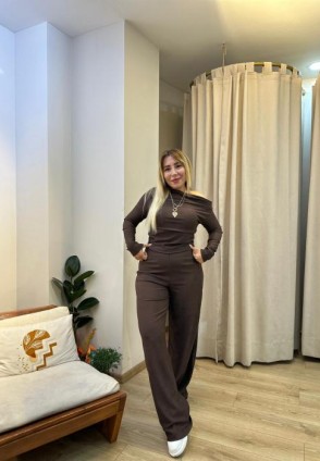 Acı Kahve Pantolonlu Takım