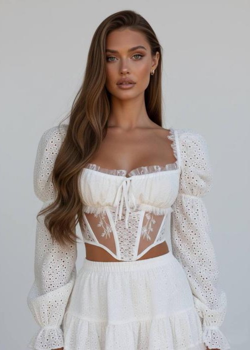 Fisto Dantel Tül Detay Etekli Takım 