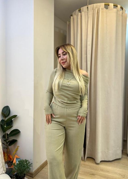 Mint Pantolonlu Takım
