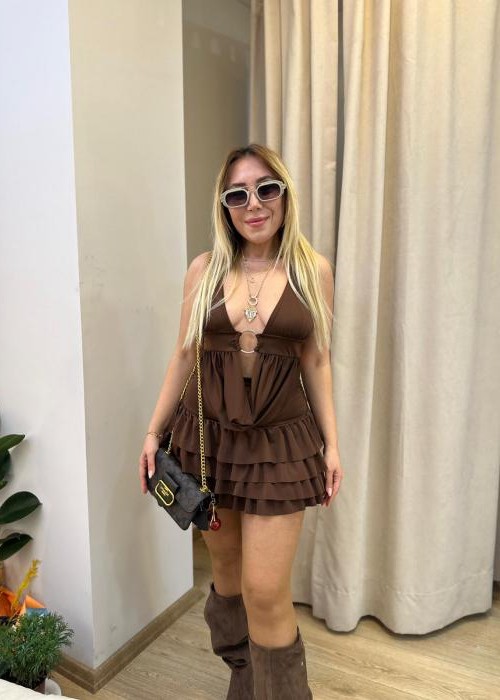 Angel Acı Kahve Etekli Takın