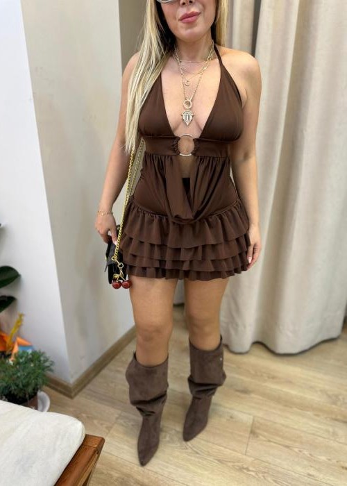 Angel Acı Kahve Etekli Takın