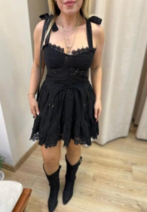 Siyah Fisto Etek Büstiyer Takım