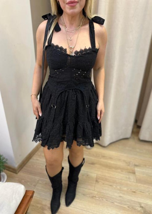 Siyah Fisto Etek Büstiyer Takım