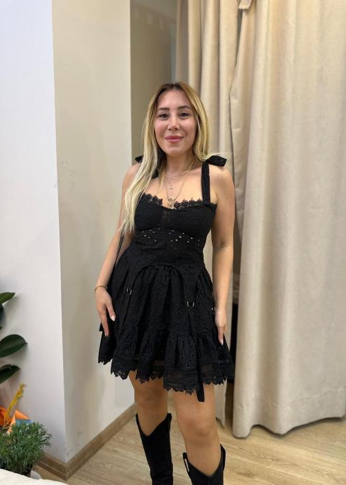 Siyah Fisto Etek Büstiyer Takım