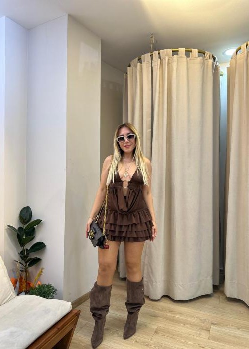 Angel Acı Kahve Etekli Takın