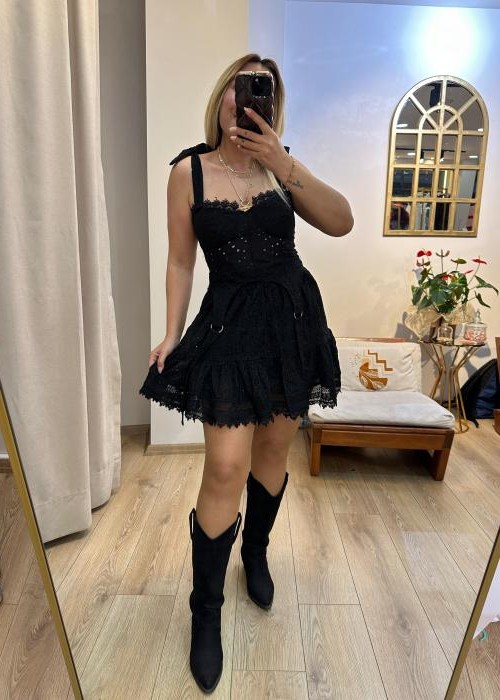 Siyah Fisto Etek Büstiyer Takım