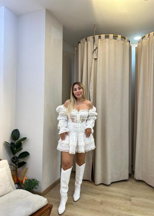 Fisto Dantel Tül Detay Etekli Takım 