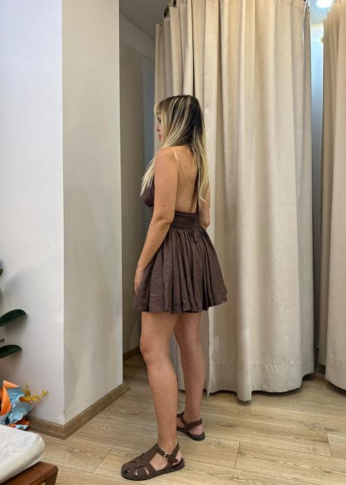 Kahve Sagaza Model Elbise