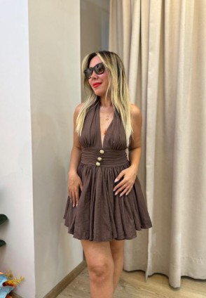 Kahve Sagaza Model Elbise