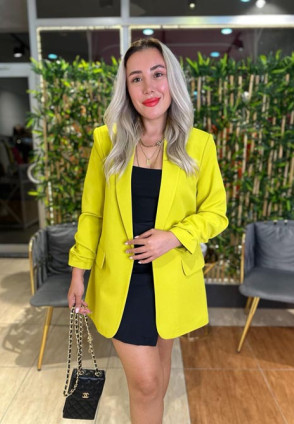 Olive Kol Büzgülü Ceket