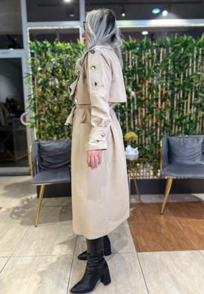 Düğme Detay Trençkot