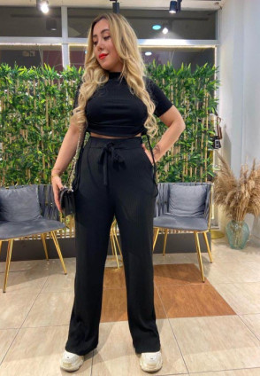 Asher Pantolonlu Takım Siyah