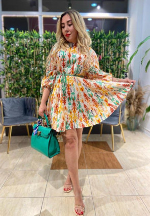 Zra Renkli Poplin Elbise