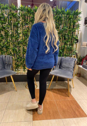 Polar Mavi Yarım Fermuar Sweatshirt