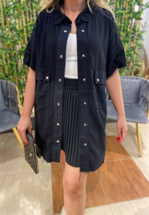 Siyah Kısa Kol Gömlek