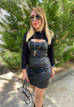 Askılı Deri Elbise Black