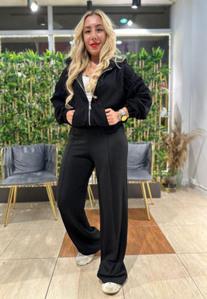 Siyah Fermuarlı Eşofman Takımı