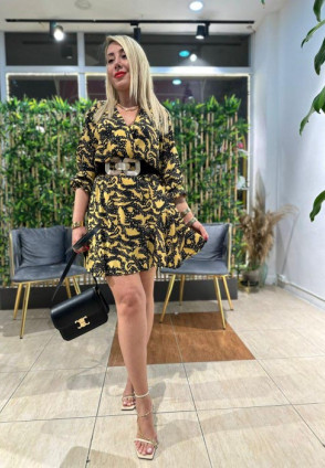 Kruvaze Hardal Elbise