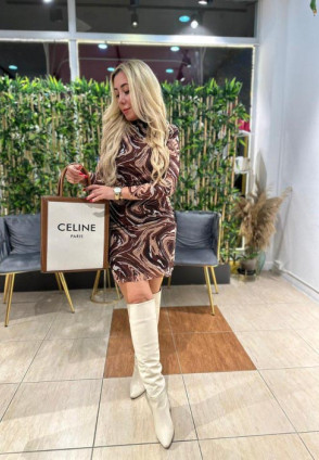 C Rose Çok Kahve Elbise