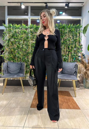 Kargo Cepli Kumaş Pantolon