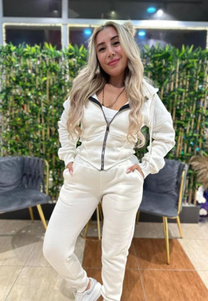 Beyaz Polarlı Bel Lastikli Takım