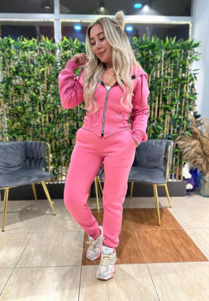 Pembe Polarlı Bel Lastikli Takım