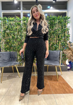 Payetli Triko Pantolon