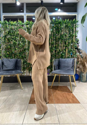 Açık Kahve Triko Takım