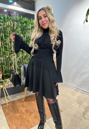 Black Boyun Bağlamalı Elbise