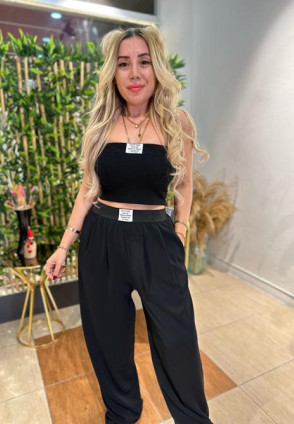 Bol Paça Bel Detay Palazzo Pantolon